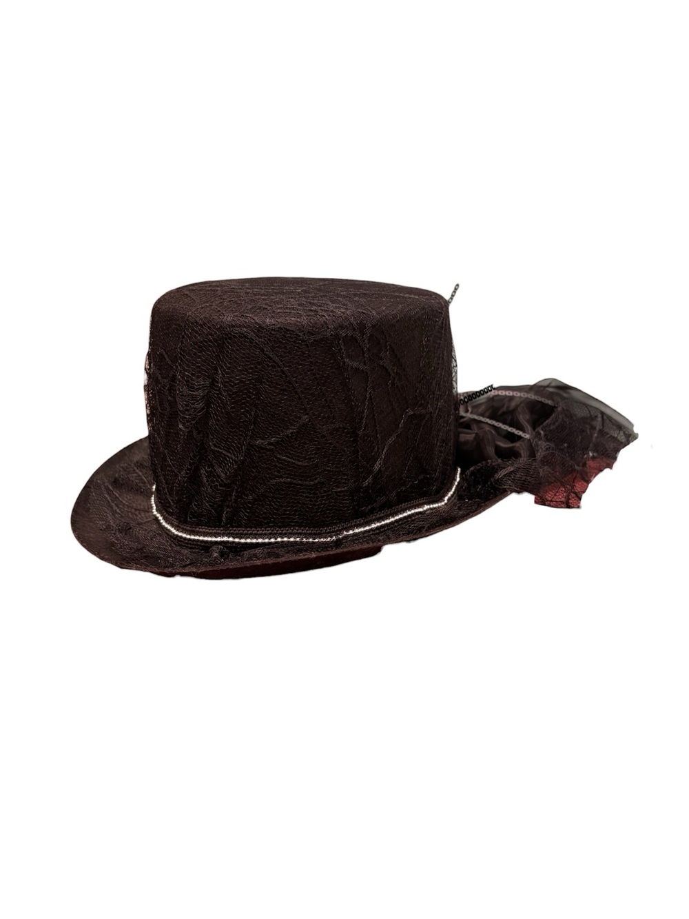 Women’s black lace top hat Halloween - Picture 5 of 7